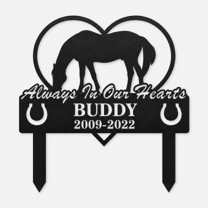 Custom Horse Memorial Stake, Horse Memorial Gift, Pet Memorial, Personalized Stake, Equestrian Remembrance Decor, Garden Stake