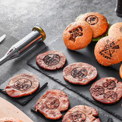 Burger Brand Iron Custom, Branding Iron For Burger, Electric Iron For Burger, Branding Iron For BBQ, Suitable For Restaurant Logo Stamps