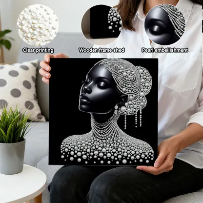 Framed Gracelady - Pearls Painting Kit for Creativity DIY Pearl Dot Crafts for Gift Home Wall Decor 