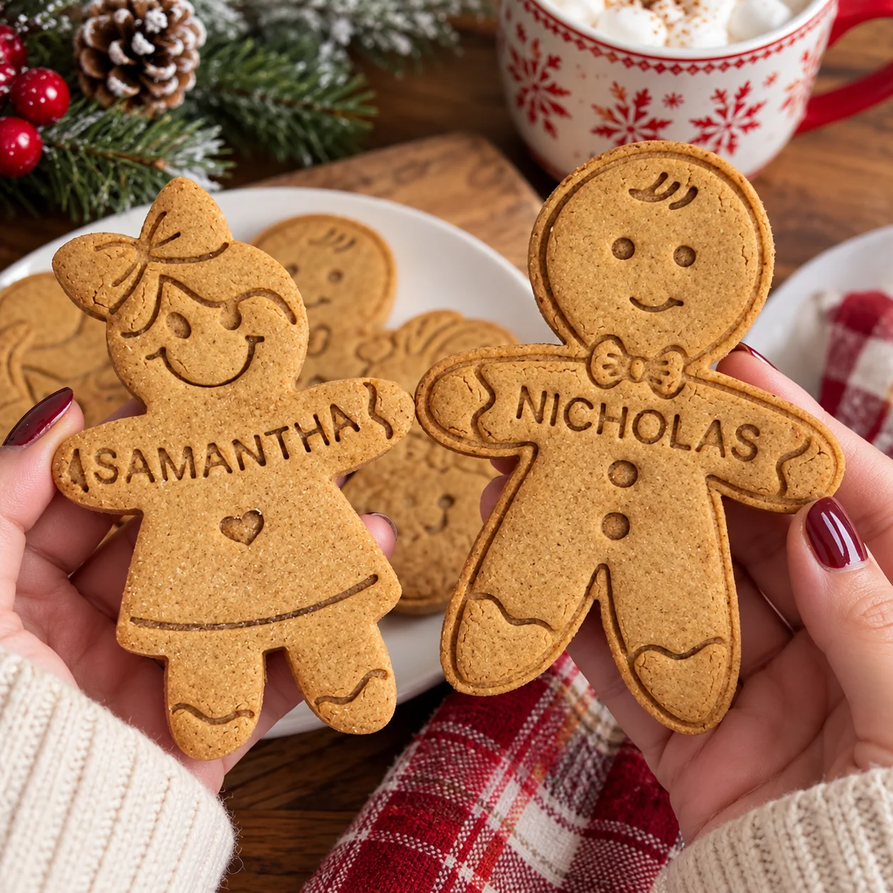 Personalized Gingerbread Name Family Gift Ginger Cookie Stamp