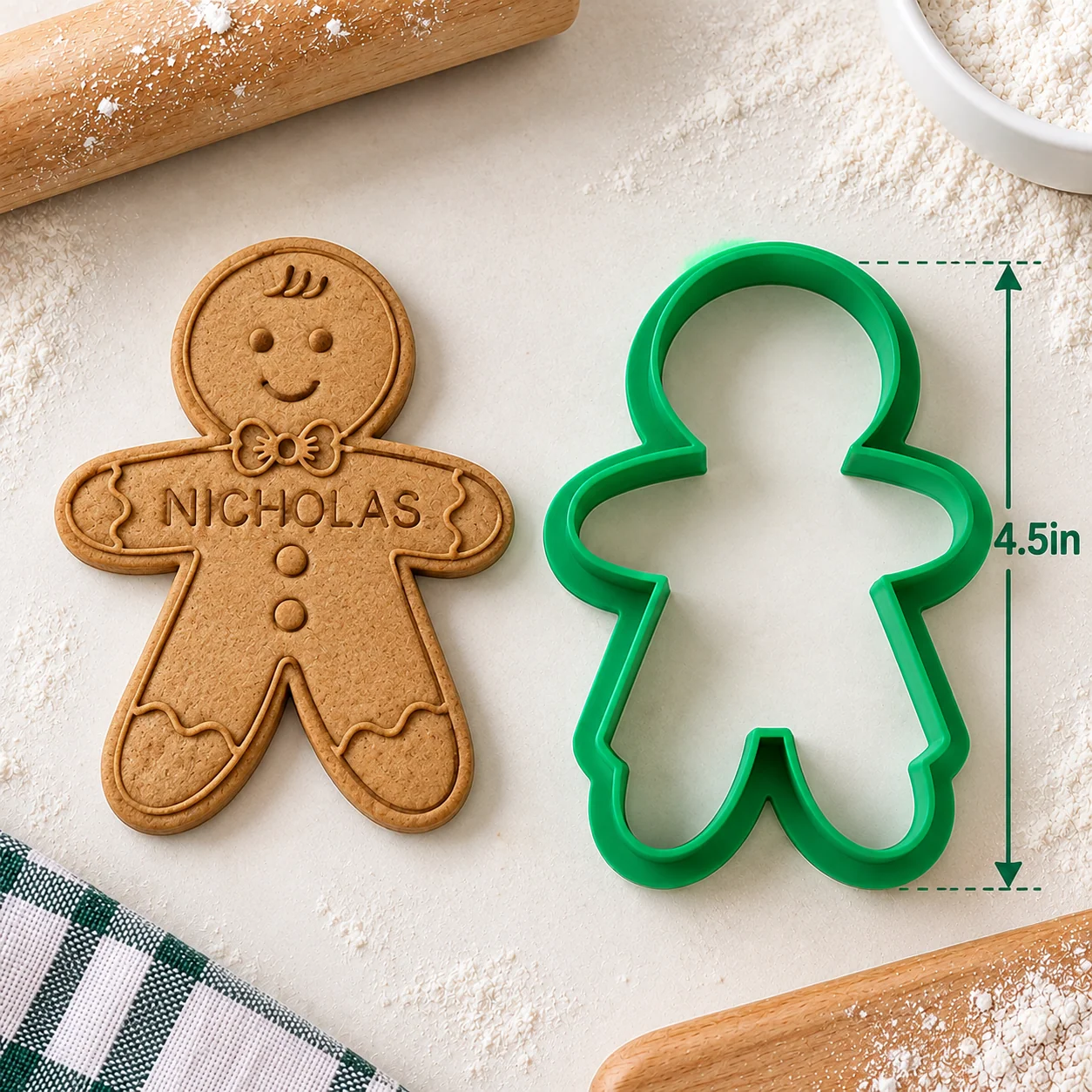 Personalized Gingerbread Name Family Gift Ginger Cookie Stamp