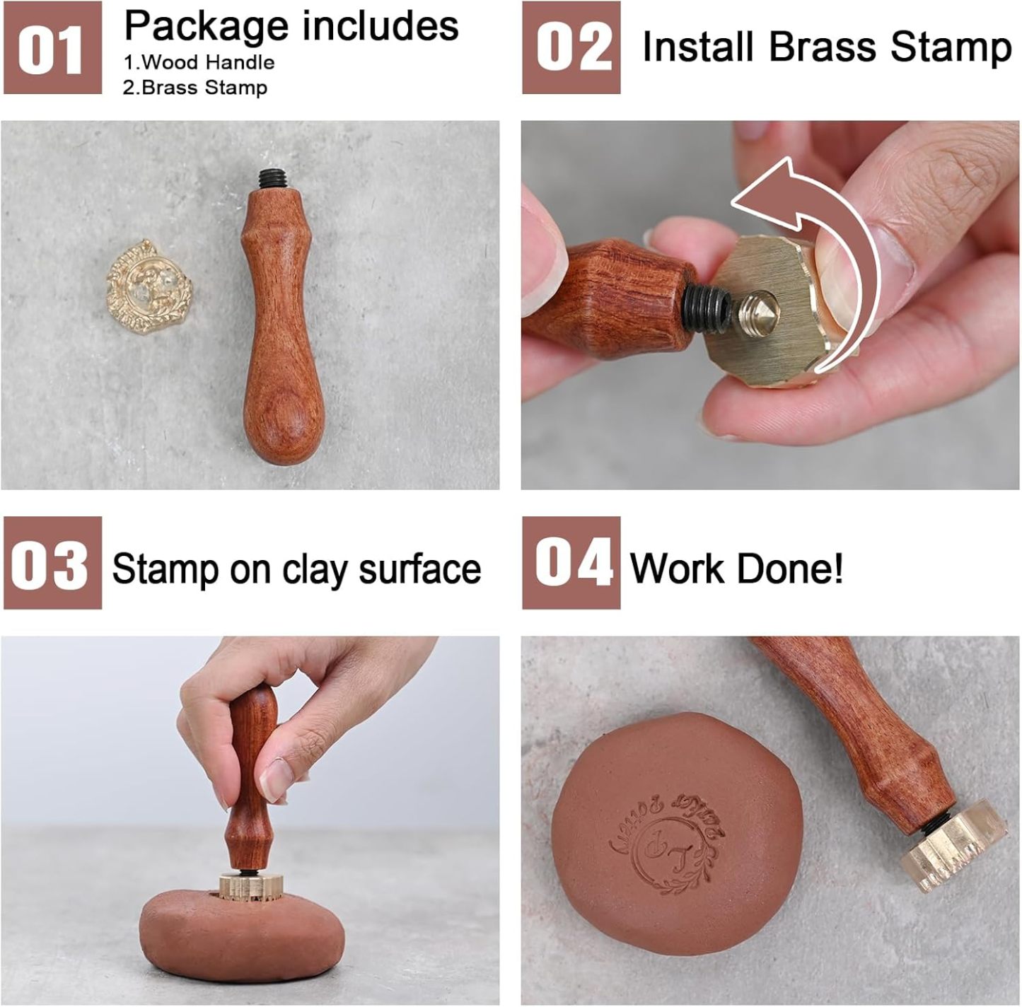 Custom Pottery Stamp for Clay, Personalized Clay Stamp Letter Stamp for Clay with Own Design, Create Unique Imprints in Clay Pottery, HandCrafter Potters Lovers Gift, Polymer Clay Tools