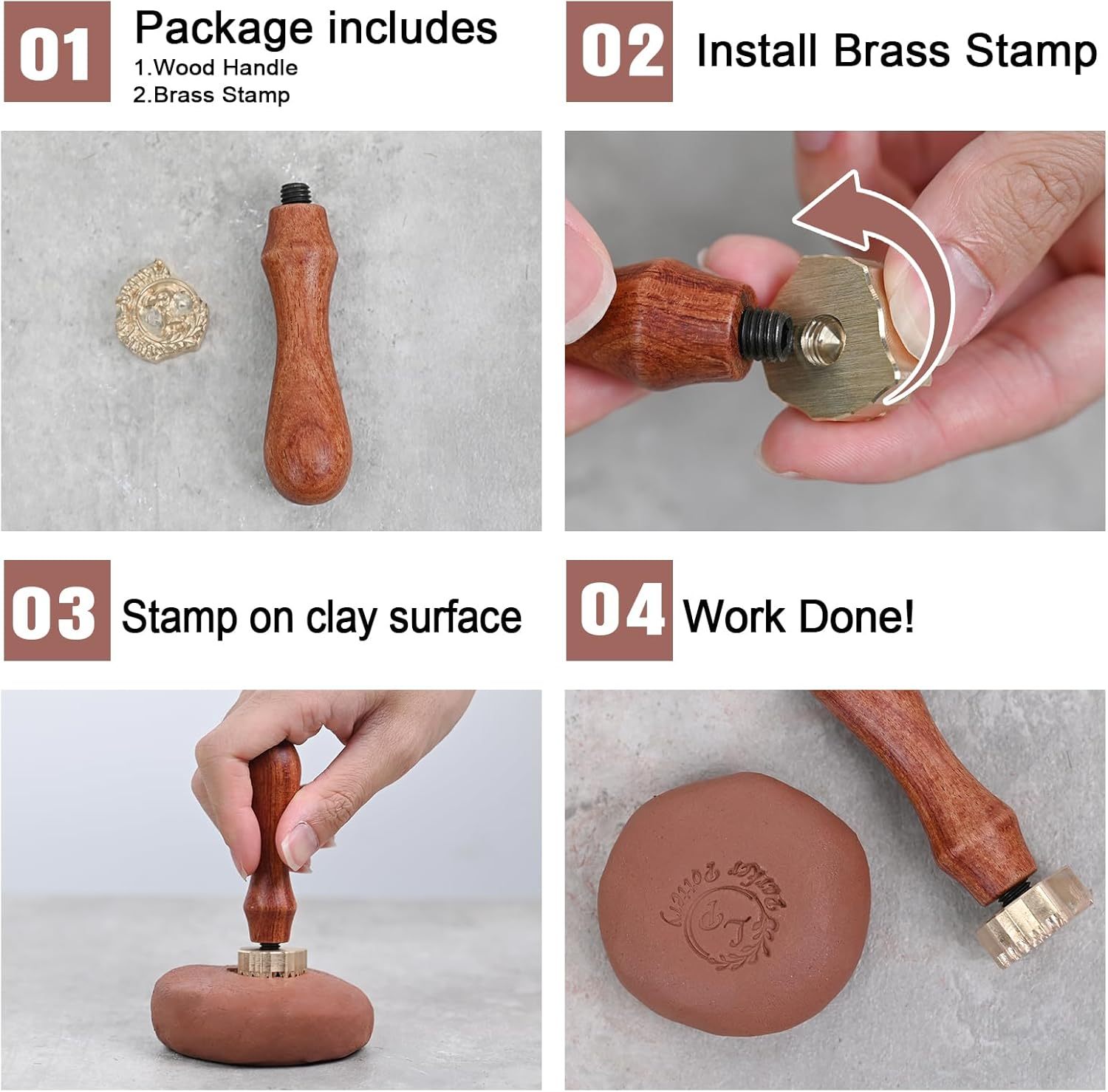 Custom Pottery Stamp for Clay, Personalized Clay Stamp Letter Stamp for Clay with Own Design, Create Unique Imprints in Clay Pottery, HandCrafter Potters Lovers Gift, Polymer Clay Tools