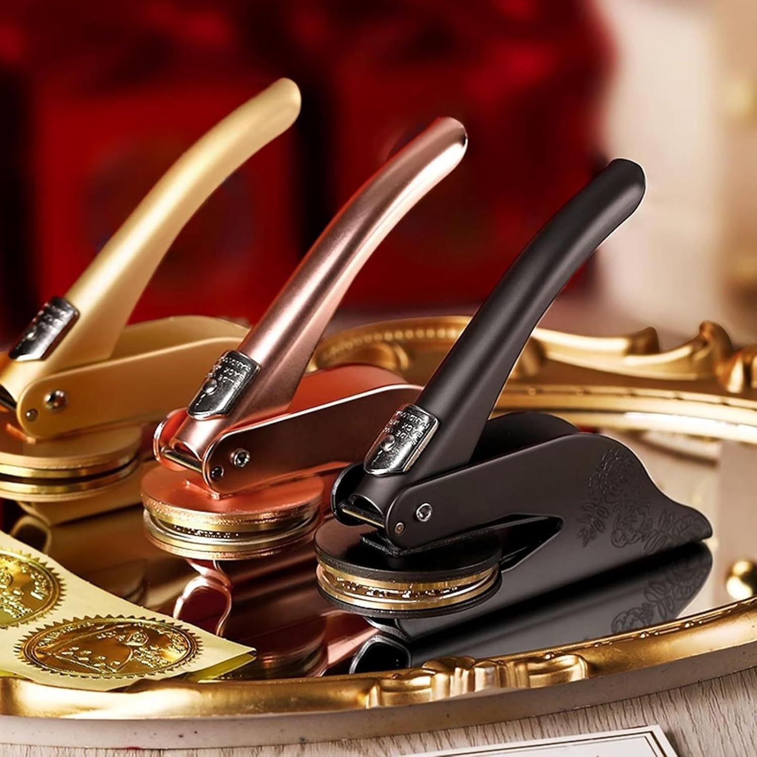 Custom Book Embosser, Personalized Embosser Stamp, Personal Library Embosser Create Unique Name Logo Design, Floral Book Stamp Seal for Wedding Business Envelope, Teacher Book Lover Gift