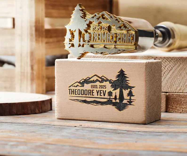 Electric wood Branding Iron,Wood theme logo Branding iron,Custom Branding iron,Big tree logo Branding iron