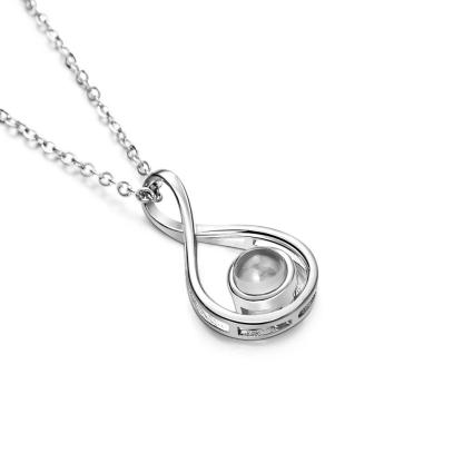 Personalized Teardrop Shaped Photo Projection Necklace Meaningful Accessory Memorial Gift for Wife