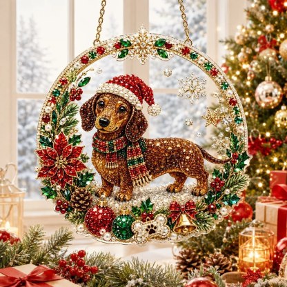 🎅✨ Christmas Diamond Art Ornament Kit – Sparkling DIY Window Ornament