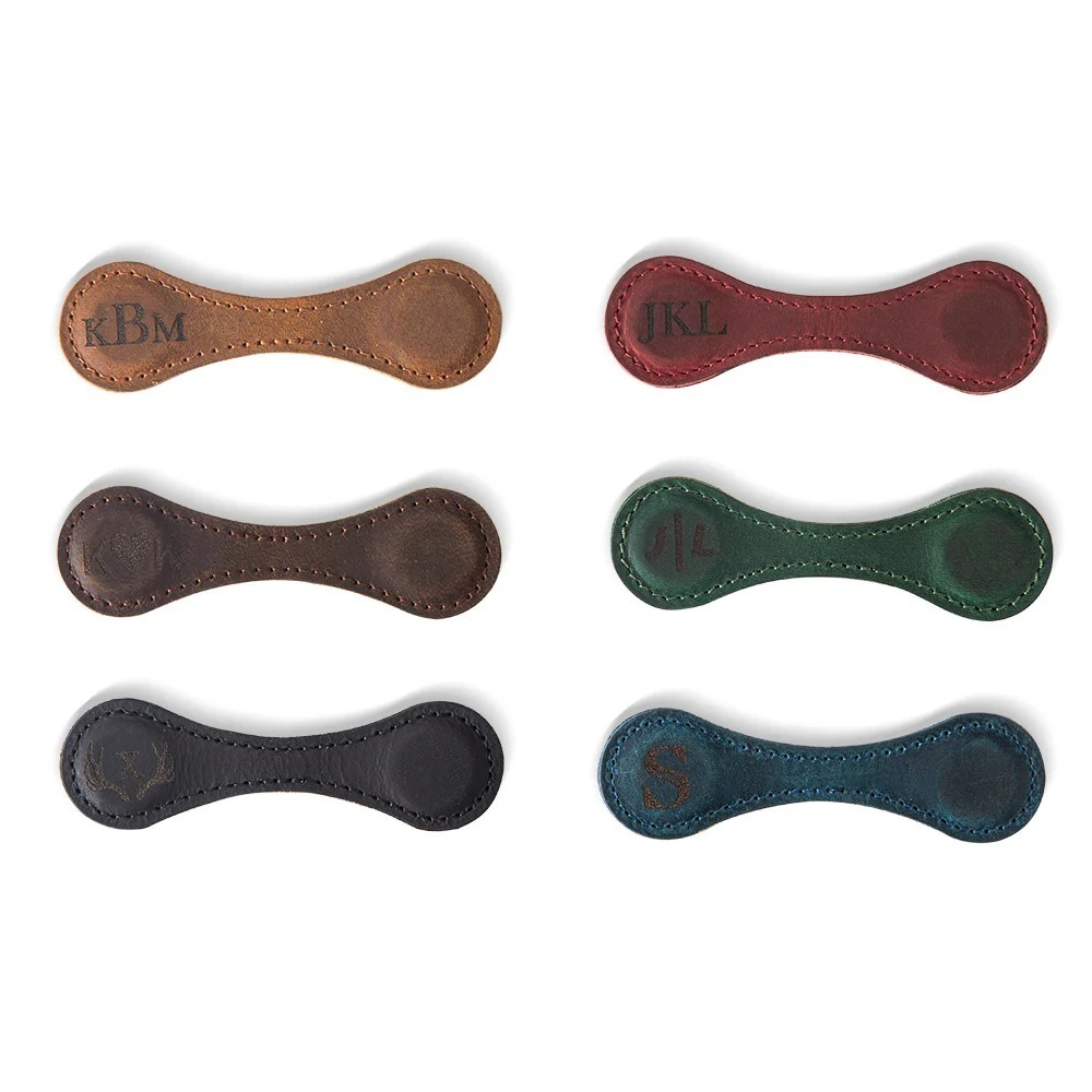 Personalized Magnetic Leather Bookmark Clip with Initial Monogram Reading Accessory Gift for Friends Bookworm