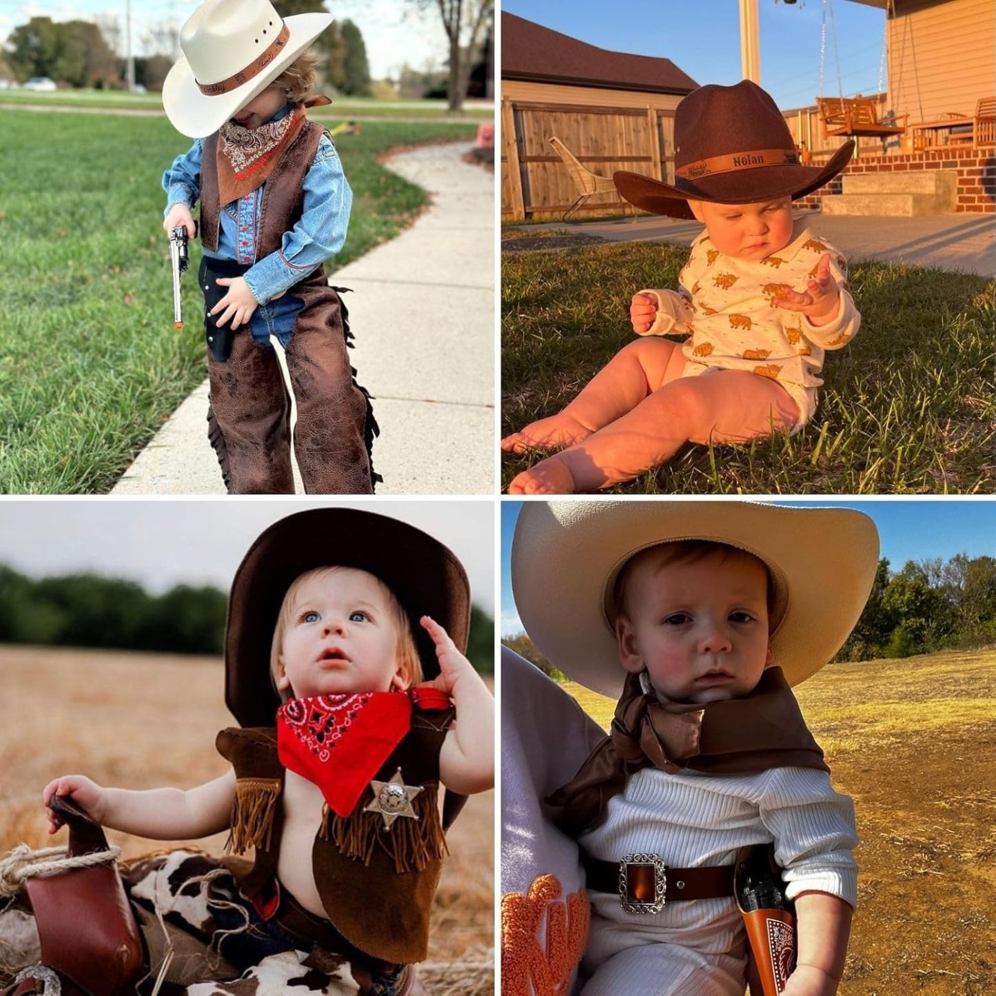 Personalized Cowboy Hat for Toddler Boys Girls, Western Hat for Kids Men Women, Custom Leather Patch Baby Cowgirl Hat