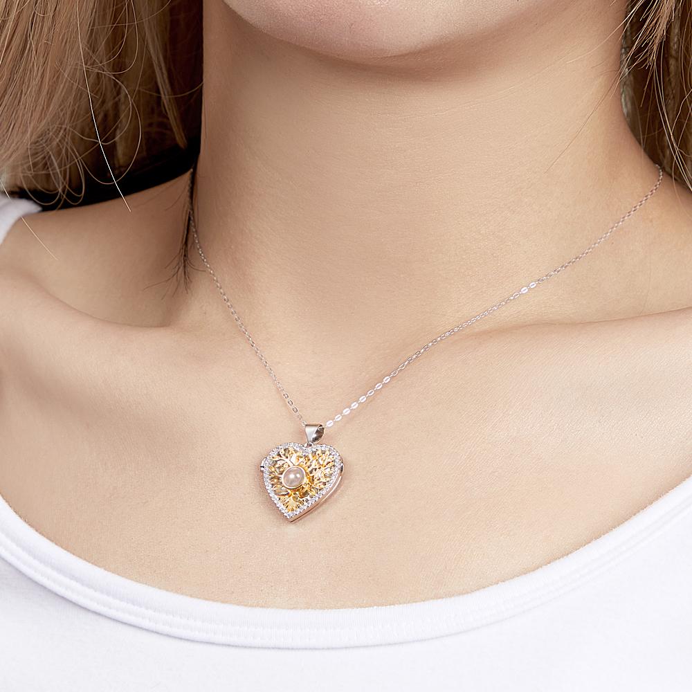 Custom Photo Projection Necklace Flip Cover Exquisite Gifts