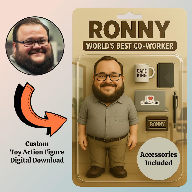 funny coworker gift, gift for co-worker, Custom Action Figure box, Personalized Toy Box, Turn Yourself Into An Action Figure