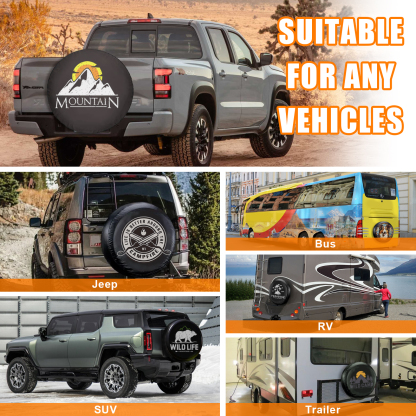 Custom Spare Tire Cover - Personalized Wheel Tire Cover Protectors Add Your Photo Logo Design, PVC Waterproof Universal Tire Covers with Camera Hold for Jeep Wrangler Trailer RV SUV All Vehicle