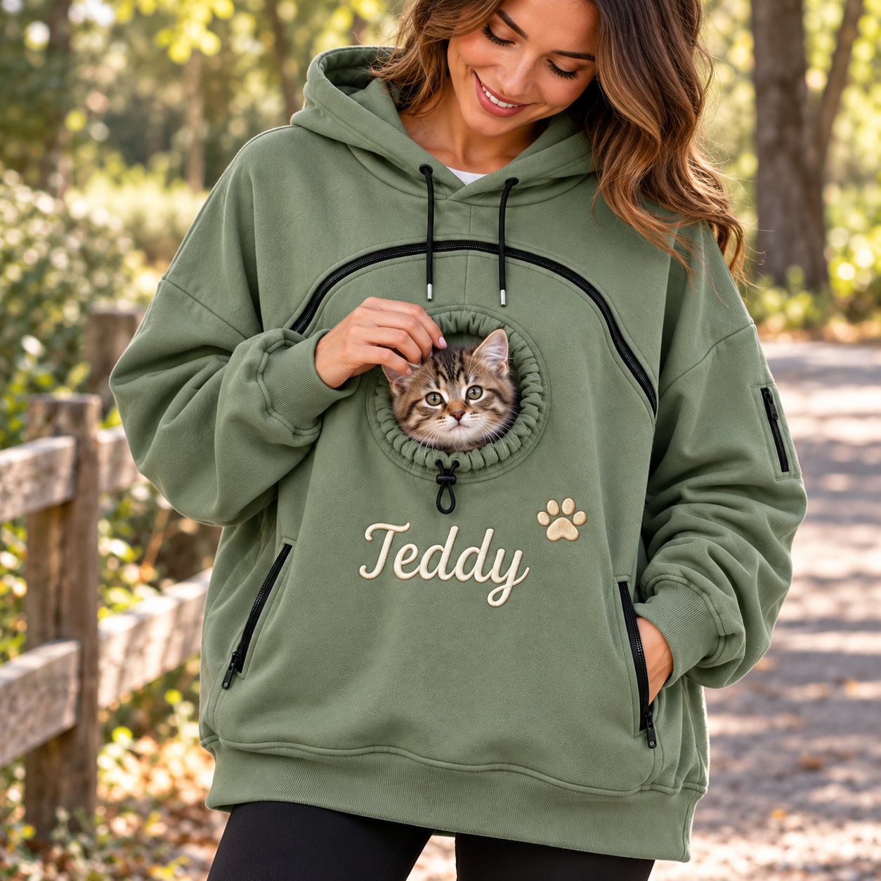 Personalized Pet Carrier Hoodie,Custom Embroidered Dog Pouch Sweatshirt,Small Dog Carrier Hoodie,Dog Mom Gift,New