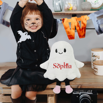Custom Halloween Ghost Plush, Personalized My First Halloween Stuffed Animal, Soft Ghost Toy Gift for Baby Girls Boys Kids