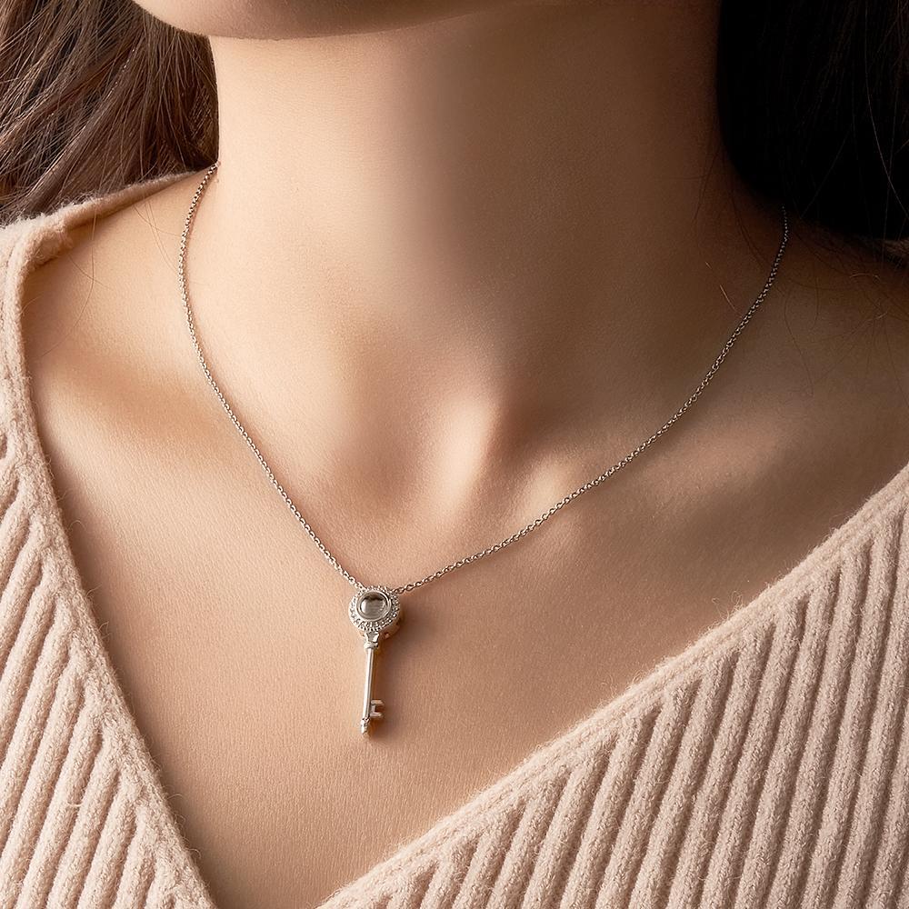 Photo Projection Necklace Personalized Picture Inside Pendant Keepsake Jewelry Trendy Best Friend Gift