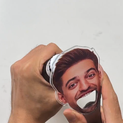 Personalized Funny Avatar Face Photo Bottle Opener with Magnet Fridge Decor Bar Party Wine Accessory Birthday Gift for Friend Drinking Enthusiast