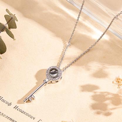 Photo Projection Necklace Personalized Picture Inside Pendant Keepsake Jewelry Trendy Best Friend Gift