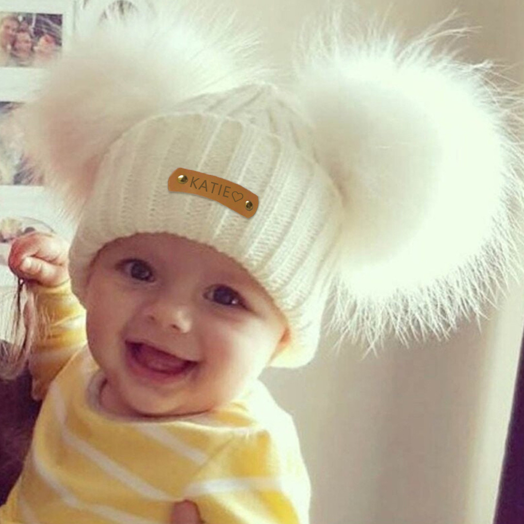 Personalized Name Kid Pom Pom Hat Personalized Baby Beanie,Newborn Baby Beanie Hat Toddler Hat Kids Engraved Name Winter Hat For toddler