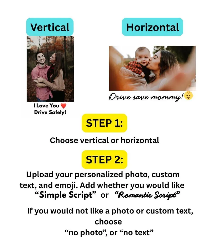 Custom Car Visor Photo Clip | Sleek Personalized Acrylic Sun Visor Decor Gift | Pet, Family, Photo Clip for Car Interior, Dad, Mom