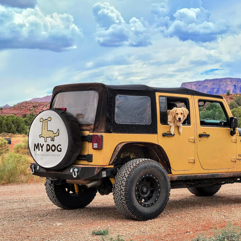 Custom Spare Tire Cover for All Sizes - Personalized Wheel Cover with Your Logo, Text, or Photo - Car Accessories Gift for Him