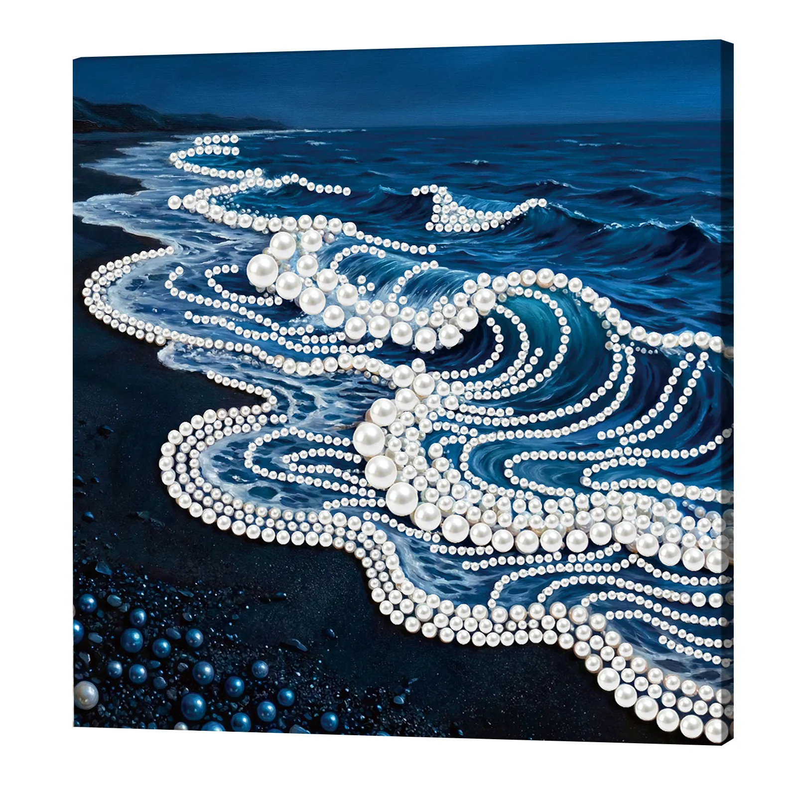 Framed Waves-Pearls Painting Kit DIY Diamond Painting Pearl Dot Crafts 