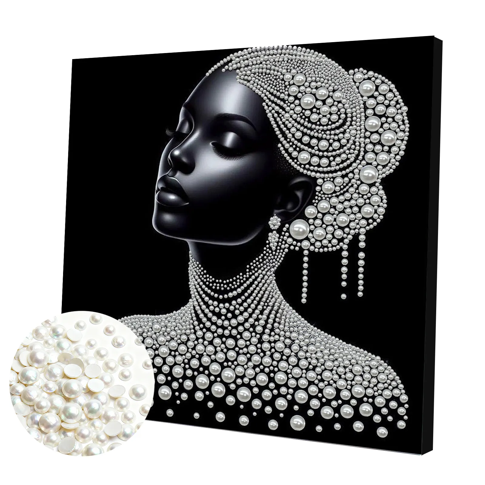 Framed Gracelady - Pearls Painting Kit for Creativity DIY Pearl Dot Crafts for Gift Home Wall Decor 