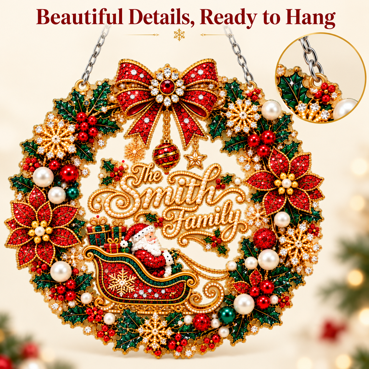 🎅✨Christmas Suncatcher Diamond Art Hanging Ornament Kit – Sparkling DIY Window Ornament