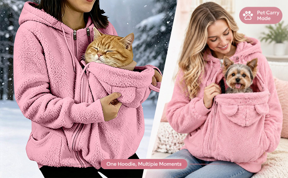 sweatshirt with dog pouch