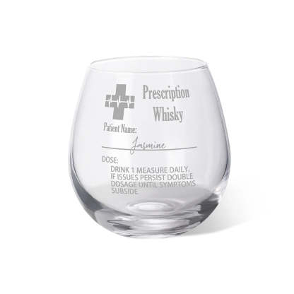 Personalized Funny Prescription Whisky Glasses and Slate Coaster with Laser Engraved Name Father's Day Gift