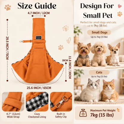 Personalized Pet Sling Carrier, Custom Name Dog Carrier Bag, Small Dog & Cat Shoulder Bag, Hands Free Puppy Travel Bag, Pet Lover Gift