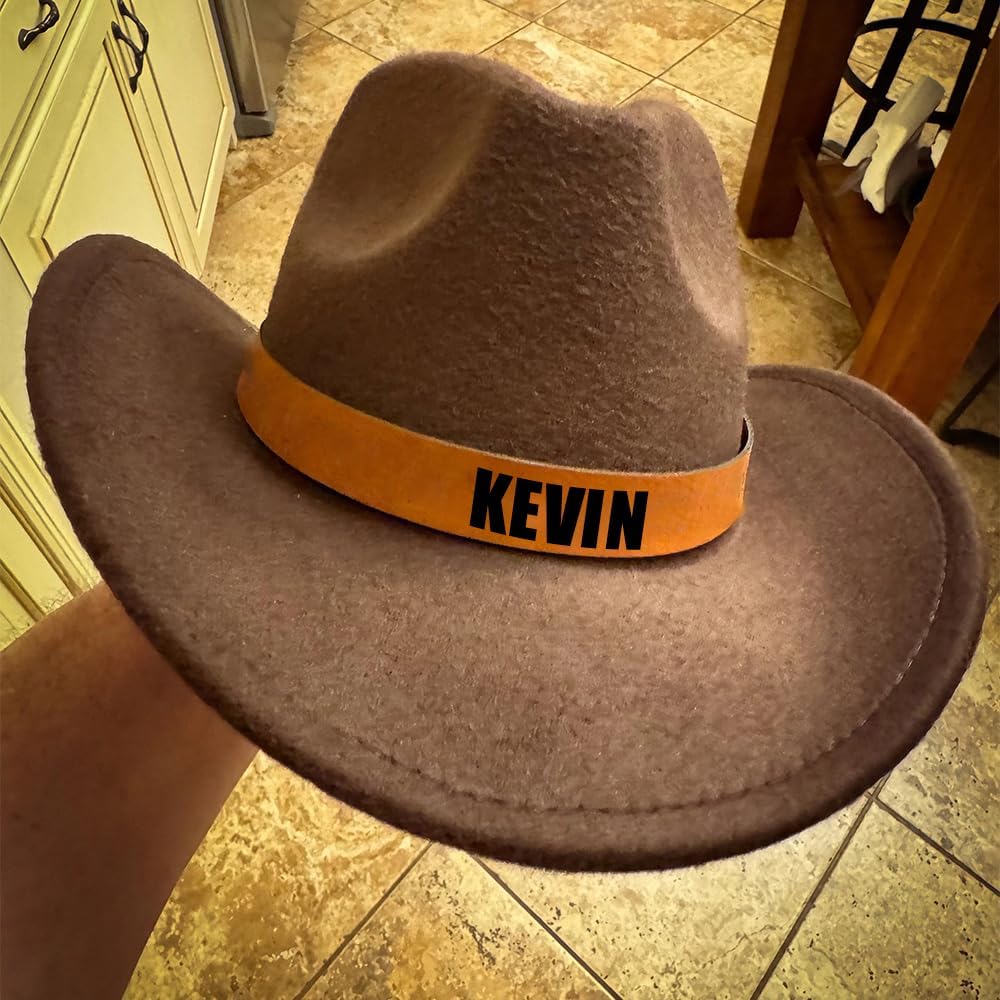 Personalized Boys Cowboy Hats for Kids Ages 2-8, Leather Hatband Camel Toddler Cowboy Hat, Western Cowgirl Hat for Girls
