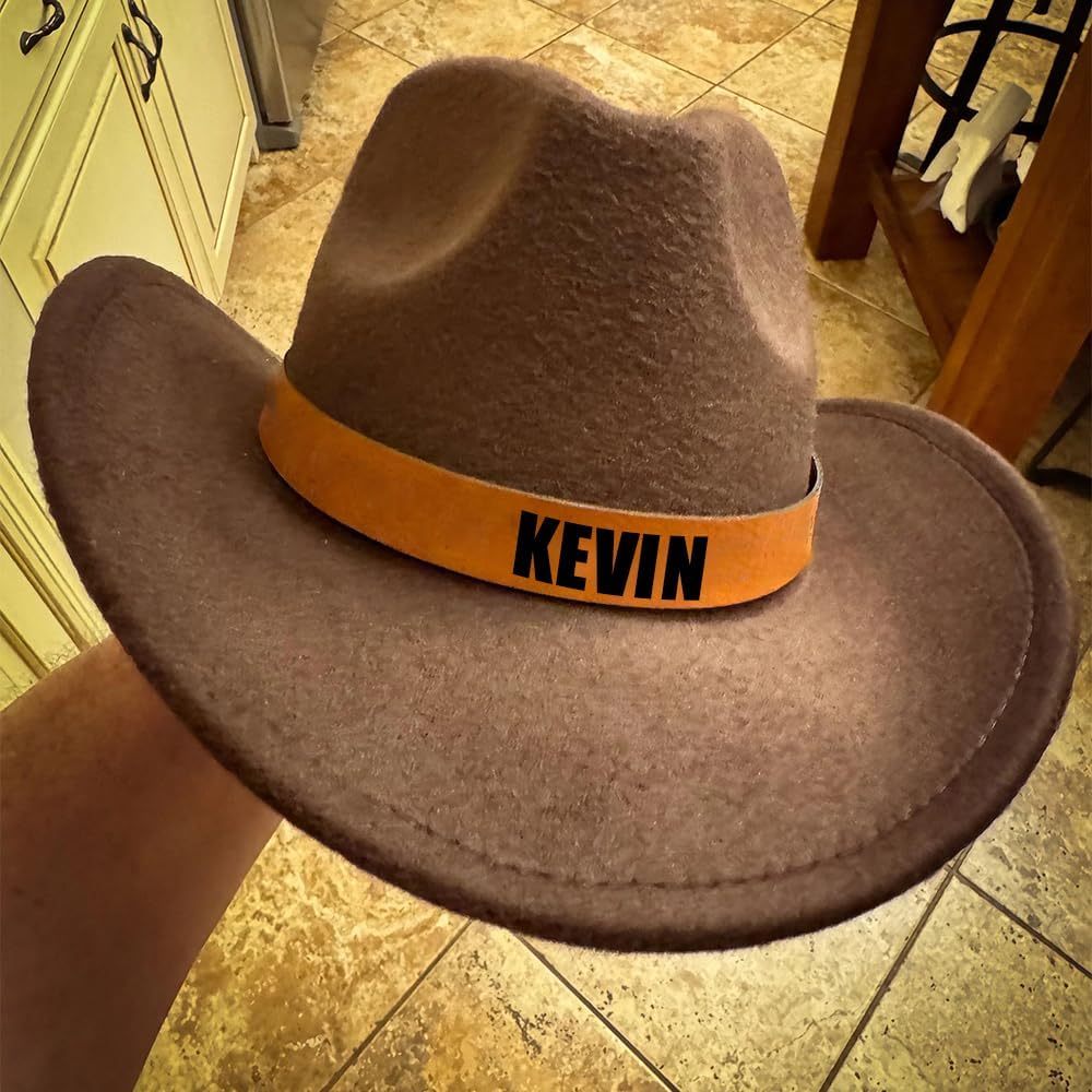 Personalized Boys Cowboy Hats for Kids Ages 2-8, Leather Hatband Camel Toddler Cowboy Hat, Western Cowgirl Hat for Girls