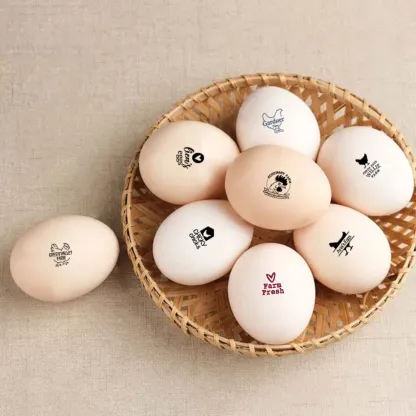 Personalized Chicken Silhouette Pattern Egg Stamp Farm Egg Label with Text and Box Birthday Mother's Day Father's Day Gift for Family Farmer Breeder