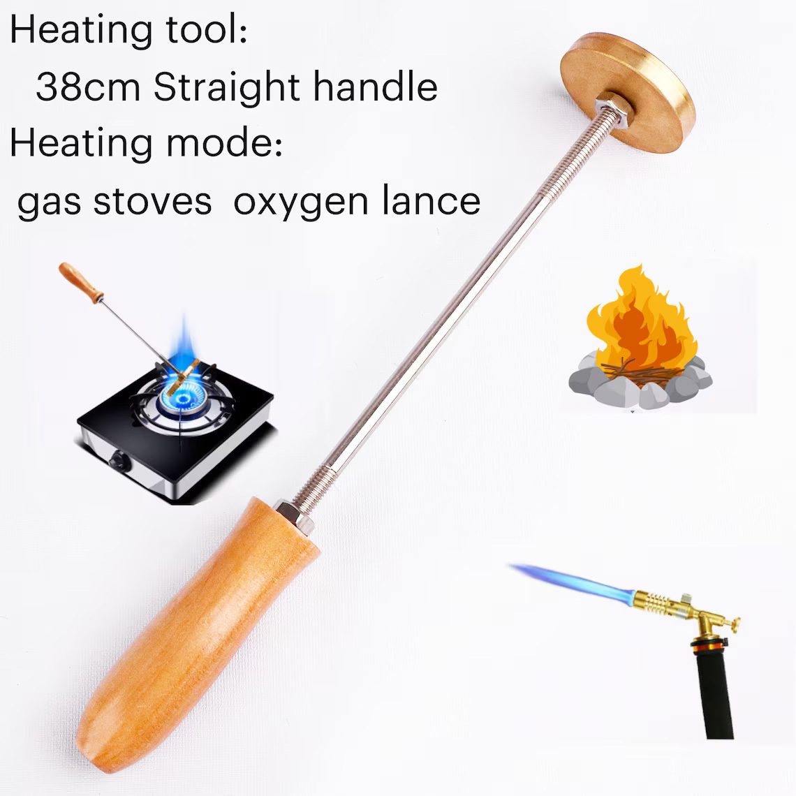 Custom Branding Iron for Wood, Flame Heated Metal Stamp with Customized Logo Design, Wedding Party Wood Worker Bread Making Gifts