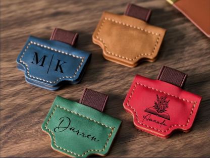 Personalized Leather Magnetic Bookmark with Box, Book Lover Gift, Handmade Reading Accessories