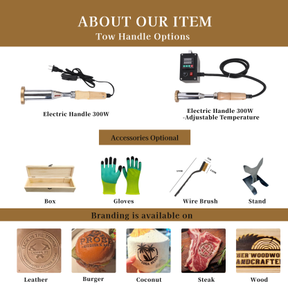 Custom Halloween Branding Iron, Pumpkin and Ghost Stamp, Electric or Non Electric Handle, Perfect Holiday Gift for Makers and Woodworkers