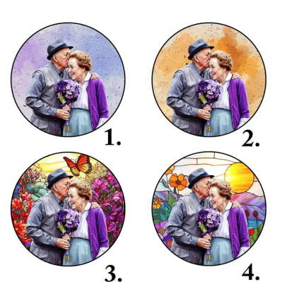 Personalized Photo Stained Glass Suncatcher: Memorial Gift for Mom
