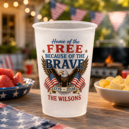 Personalized 250 Years of Freedom Cups, Stars and Stripes Celebration Drinkware for Independence Day & Summer Parties