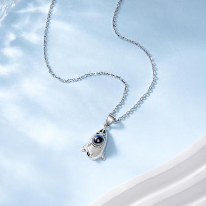 Custom Projection Photo Necklace Creative Rocket Anniversary Gifts