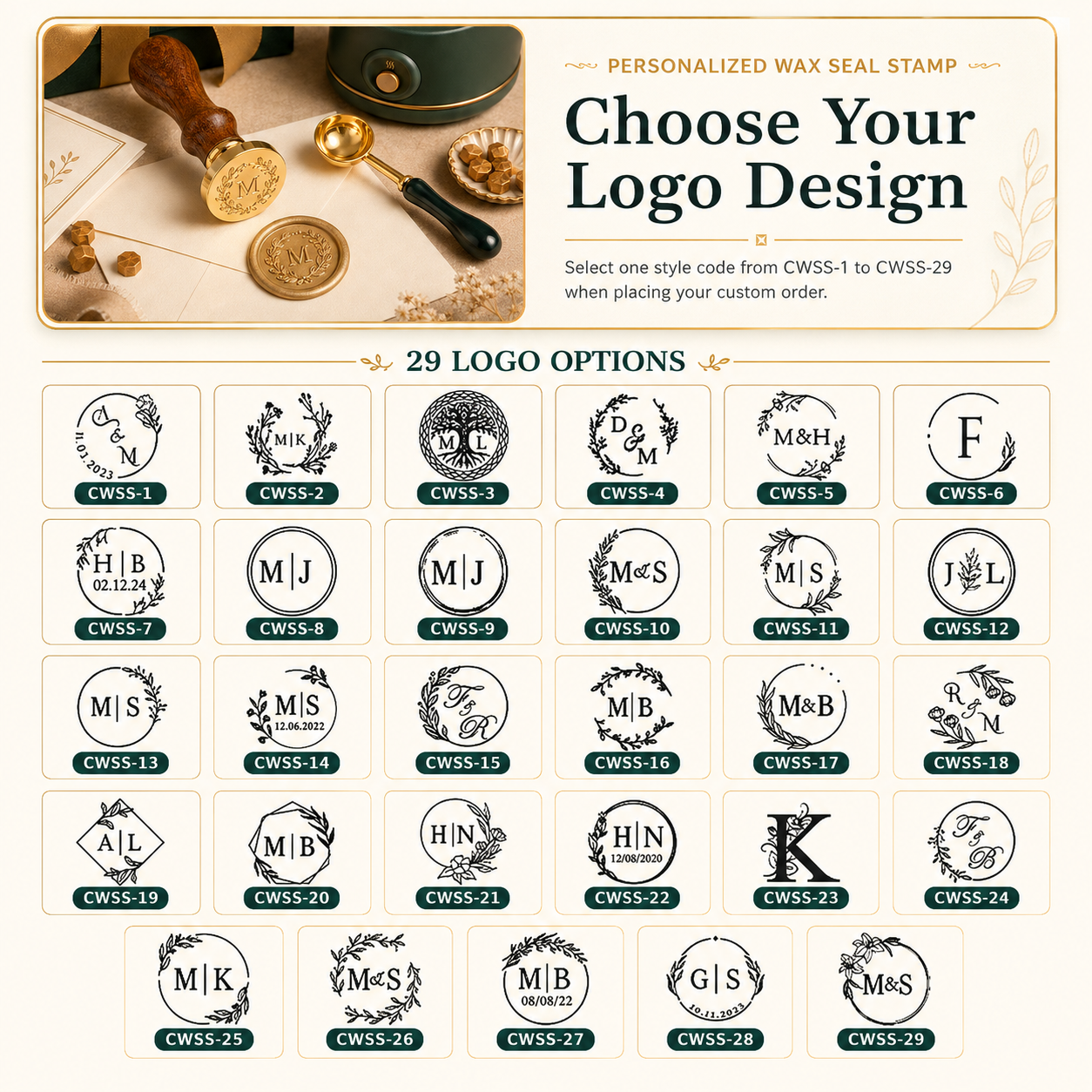 Custom Wax Seal Stamp, Personalized Sealing Wax Stamp with Your Logo Design, Wax Stamp for Wedding Invitations Envelopes Gift Card Gift Wrap Decoration, Handcraft Lovers Gifts