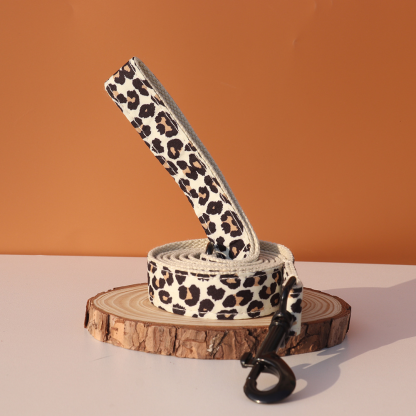 Personalized Leopard Print Dog Collar – Custom Engraving & Adjustable Fit