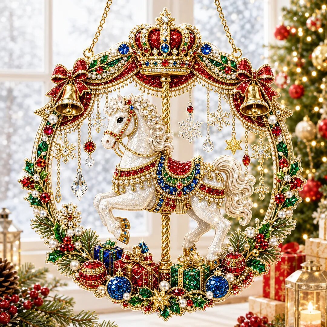 🎅✨ Christmas Diamond Art Ornament Kit – Sparkling DIY Window Ornament