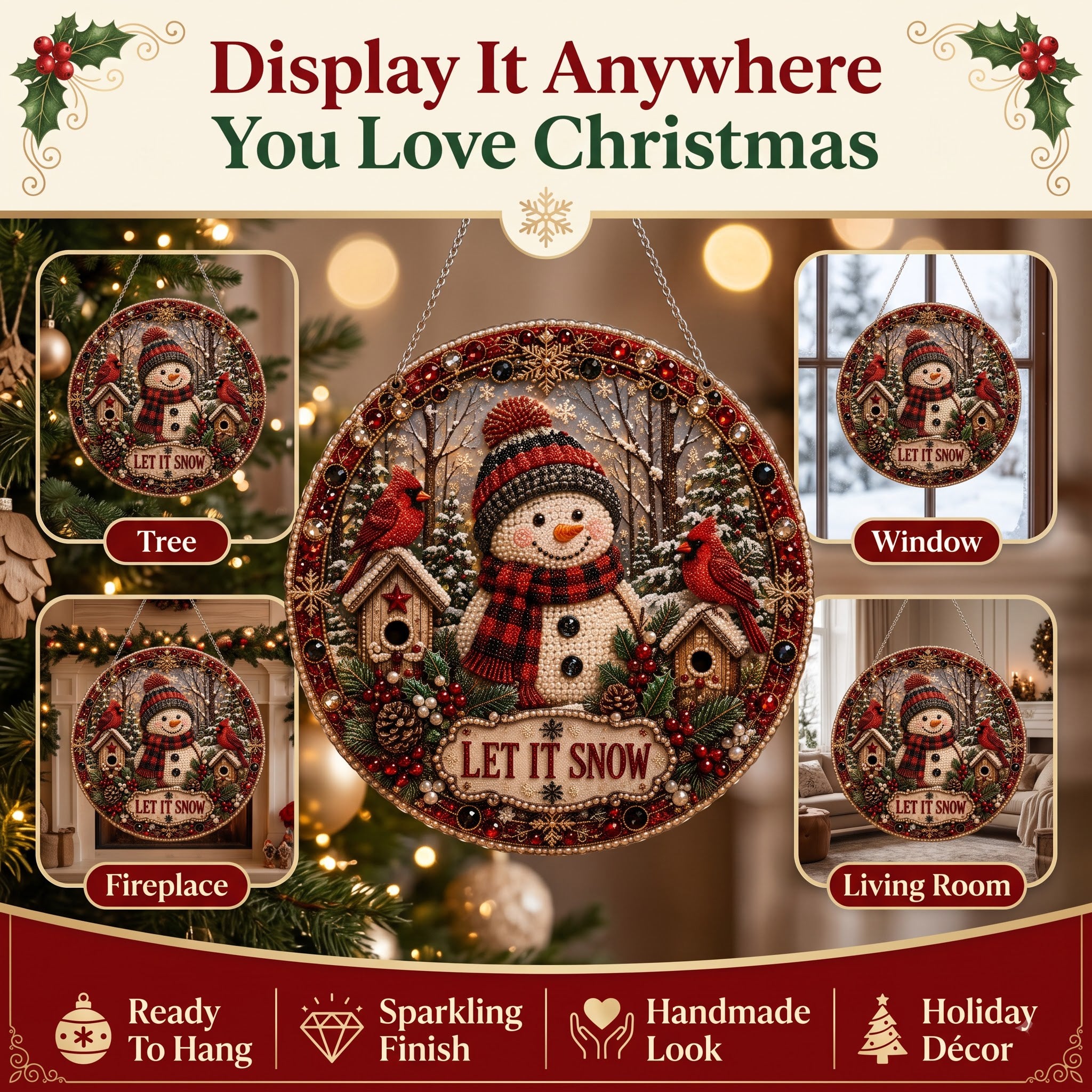  🎅✨DIY Christmas Pearl Diamond Art Hanging Ornament Kit