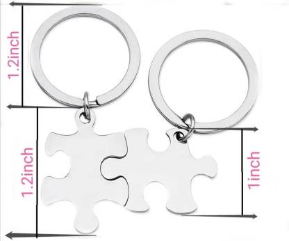 Couples Key chain,2Pcs Puzzle Couples Custom key chain set,Custom Date Couple Keychain,Christmas gift for him，Anniversary Gift For Boyfriend