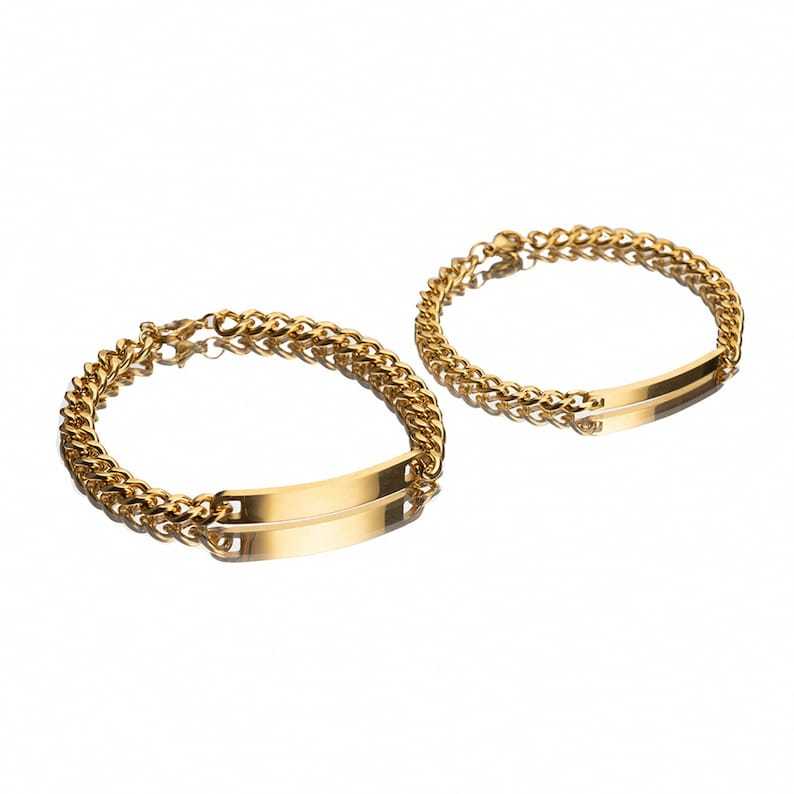 Personalized Engraved Bangle Bracelet: Stainless Steel Couple Promise Jewelry