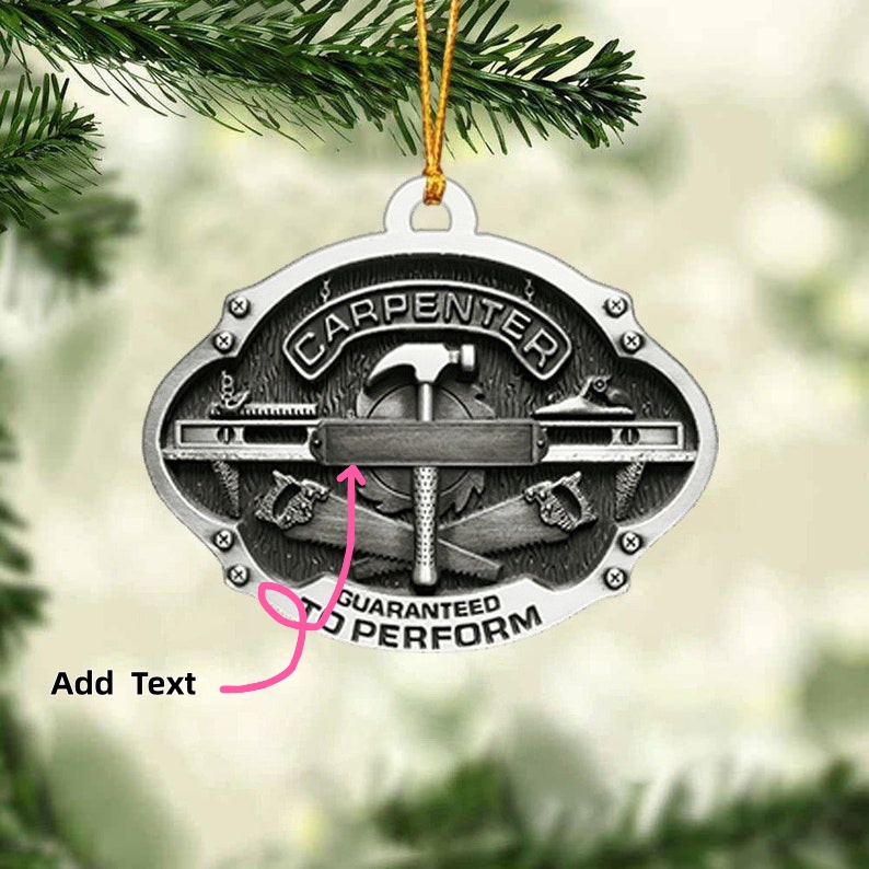 Personalized Carpenter Tool Box Christmas Ornament, Custom Name Carpenter Acrylic Ornament, Gift For Carpenter Christmas Tree Decor