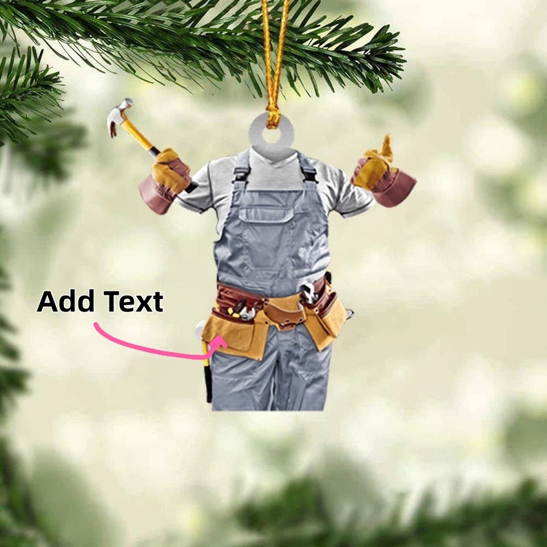 Personalized Carpenter Tool Box Christmas Ornament, Custom Name Carpenter Acrylic Ornament, Gift For Carpenter Christmas Tree Decor