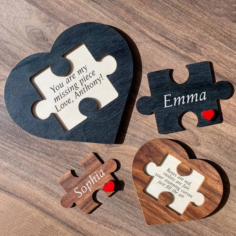 Valentine's Day Gift, Puzzle Name Sign for Couples, Valentine Gift Gift for Him Her, Couples Gift, Couple Home Decor, Puzzle Couple Sign