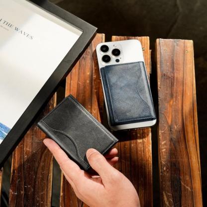 TriFold Magnetic Wallet with Phone Stand Genuine Leather Card Holder Viewer Perfect Gift for Men