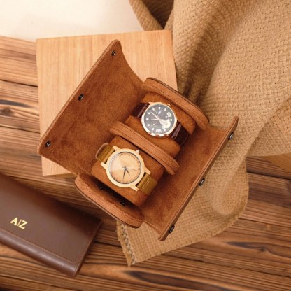 Personalized Leather Watch Case, Travel Watch Roll, Watch Roll for 3 Watches, Groom Gift, Valentine's Day gift,Gift for Him